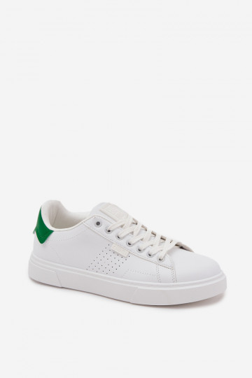 Herren weiße und grüne Freizeit Sneakers aus Eko-Leder Big Star OO174116