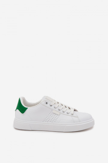 Herren weiße und grüne Freizeit Sneakers aus Eko-Leder Big Star OO174116 2