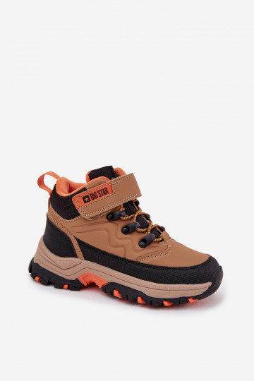 Schuhe Schneestiefel Kindisch mit Klebeverschlüssen Big Star SS374012 braune Farbe