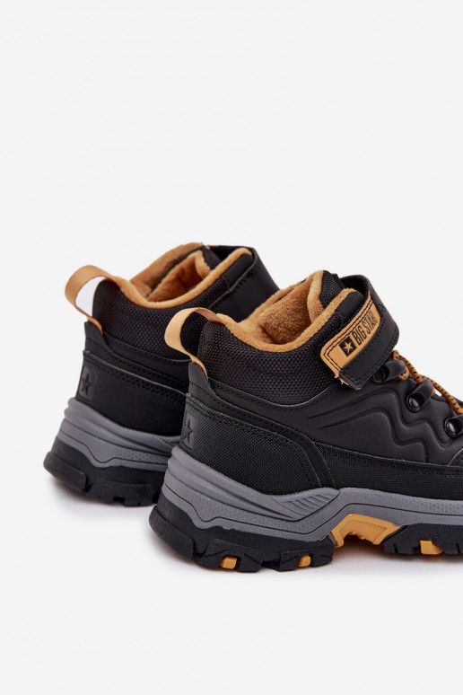 Schuhe Schneestiefel Kindisch mit Klebeverschlüssen Big Star SS374013 schZuarze Farbe