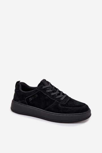 Schwarze Herren-Sport-Schuhe aus Wildleder mit Plattform "Big Star OO174012"