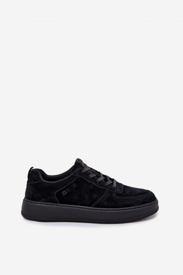 Schwarze Herren-Sport-Schuhe aus Wildleder mit Plattform "Big Star OO174012" 2