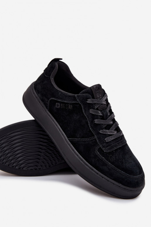 Männlich Sneakers Stilvollllschuhe mit einer Plattform aus INildleder Big Star OO174012 schZuarze Farbe