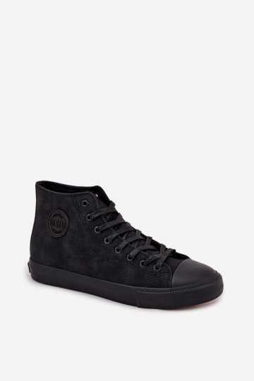 Freizeitschuhe für Herren sich Zuarm laufen aus Öko-Leder Big Star OO174247 HI-POLY SYSTEM schZuarze Farbe
