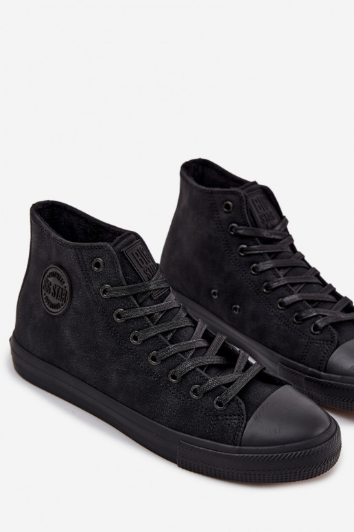 Freizeitschuhe für Herren sich Zuarm laufen aus Öko-Leder Big Star OO174247 HI-POLY SYSTEM schZuarze Farbe