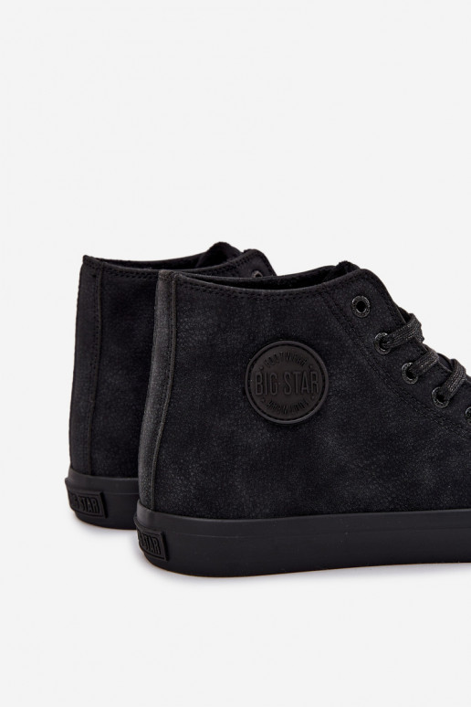 Freizeitschuhe für Herren sich Zuarm laufen aus Öko-Leder Big Star OO174247 HI-POLY SYSTEM schZuarze Farbe