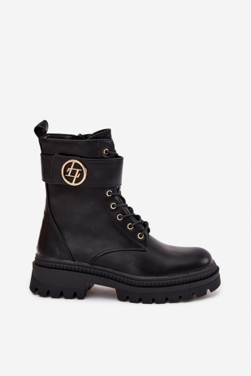 Arbeitsstiefeletten Feminin Ze goldene Farbem Detalem sich Zuarm laufen schZuarze Farbe Fiorena Arbeitsstiefeletten Feminin Ze goldene Farbem Detalem sich Zuarm laufen schZuarze Farbe Fiorena