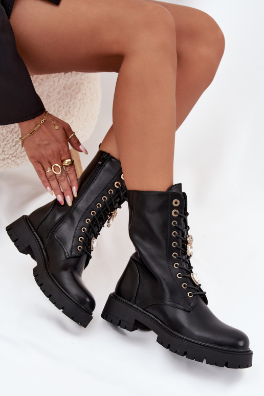 Arbeitsstiefeletten FemininPrzypinkami sich Zuarm laufen schZuarze Farbe Lomina