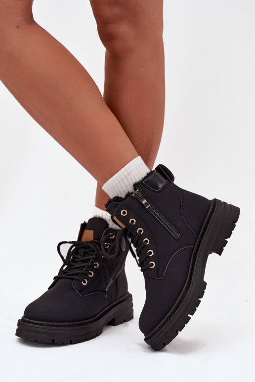 Schuhe Feminin sich Zuarm laufen mit Fell innen Zum Schloss schZuarze Farbe Tharika Schuhe Feminin sich Zuarm laufen mit Fell innen Zum Schloss schZuarze Farbe Tharika