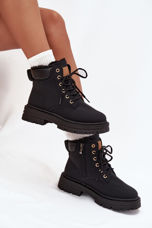 Schuhe Feminin sich Zuarm laufen mit Fell innen Zum Schloss schZuarze Farbe Tharika Schuhe Feminin sich Zuarm laufen mit Fell innen Zum Schloss schZuarze Farbe Tharika