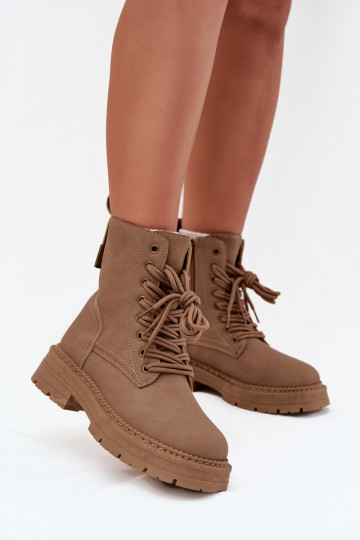 Feminin Arbeitsstiefeletten Zum Schloss Beige Tirina