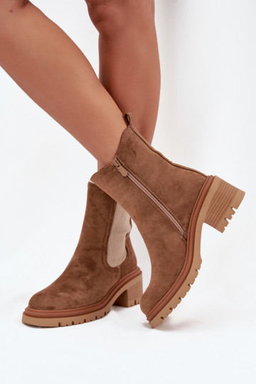 Stilvolle Damen gefütterte Stiefeletten sandfarben Zoralia 2
