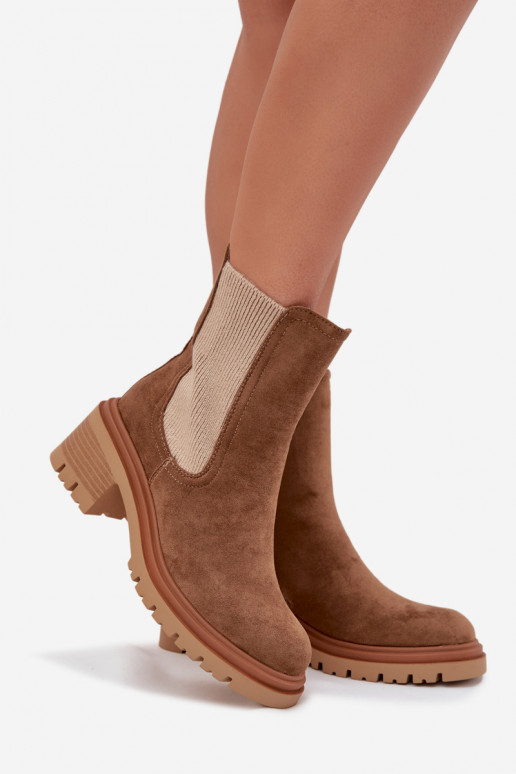 stylische Stiefel Feminin sich Zuarm laufen Klocke Beige Zoralia