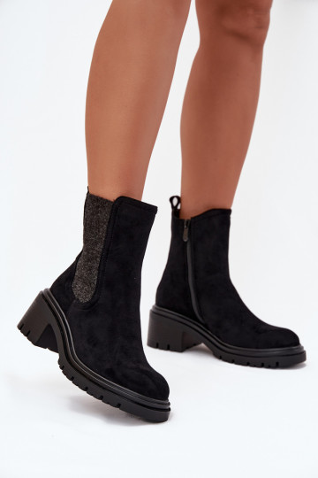 stylische Stiefel Feminin sich Zuarm laufen Klocke schZuarze Farbe Zoralia