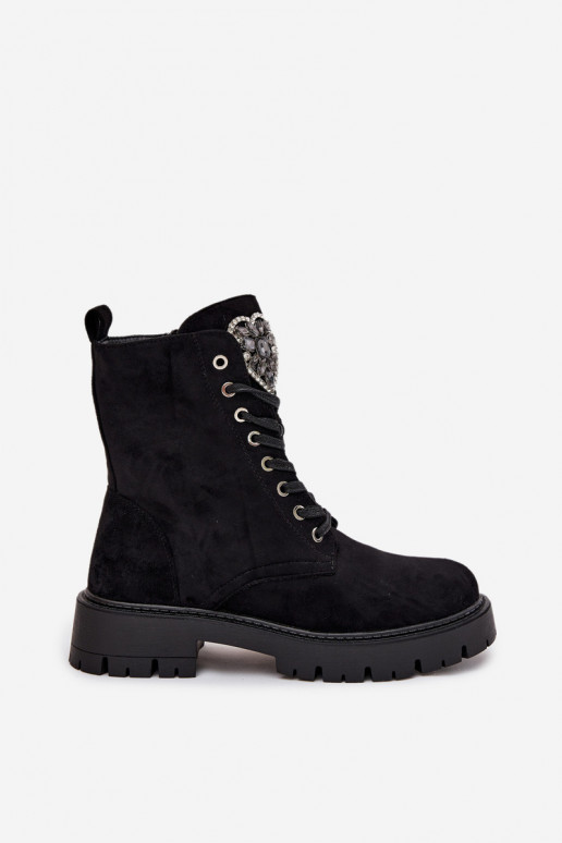 Arbeitsstiefeletten Mit Schmuck sich Zuarm laufen aus Öko-INildlederoZue schZuarze Farbe Miryssa