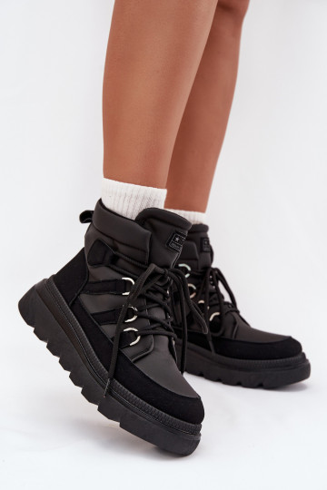 Damenstiefel mit einer Plattform schZuarze Farbe Liorae 2
