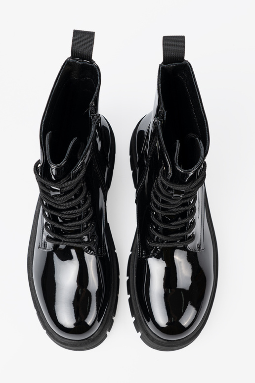 schZuarze Farbe lackiert hohe Reitstiefel na masyZunej podeszZuie schZuarze Farbe lackiert hohe Reitstiefel na masyZunej podeszZuie