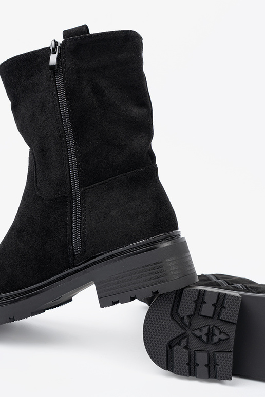 Stilvoll Schuhe am Knöchel z grubą, czarną podeszZuą