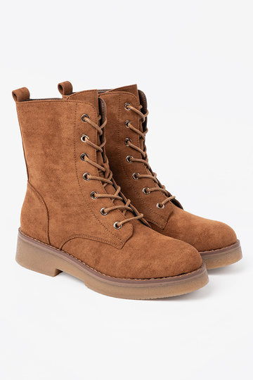 Komfortabel hohe Reitstiefel Zu kolorze karmeloZuym auf flacher Sohle