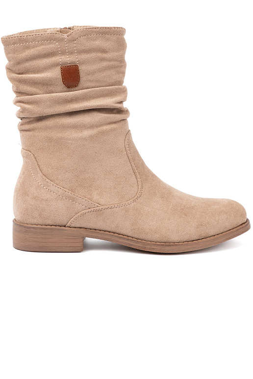 Beige Schuhe mit gerüschtem Oberteil