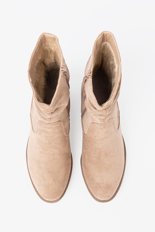 Beige Schuhe mit gerüschtem Oberteil