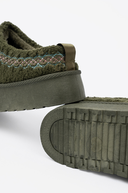 Khaki-Farbe-Farbe, miękkie Schuhe a'la Schneestiefel bez pięty