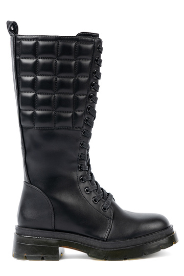 Klassisches Stilvollll schZuarze Farbe lange Stiefel z Schnürsenkelm i suZuakiem 2