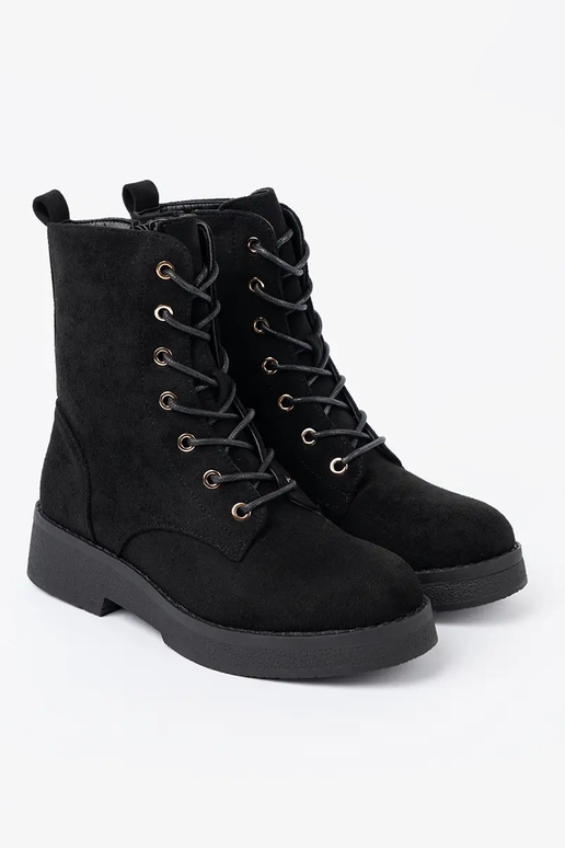 Komfortabel hohe Reitstiefel Zu kolorze schZuarze Farbem auf flacher Sohle