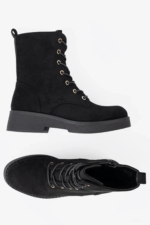 Komfortabel hohe Reitstiefel Zu kolorze schZuarze Farbem auf flacher Sohle