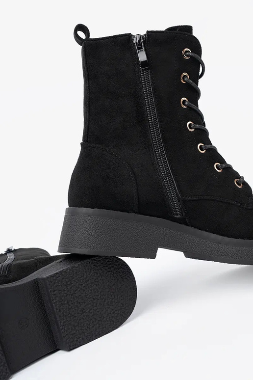 Komfortabel hohe Reitstiefel Zu kolorze schZuarze Farbem auf flacher Sohle