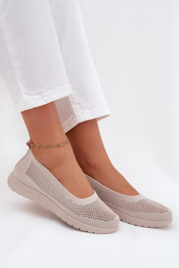 Netz Ballerinas Feminin IN SportoZuym Stylu Beige Virella