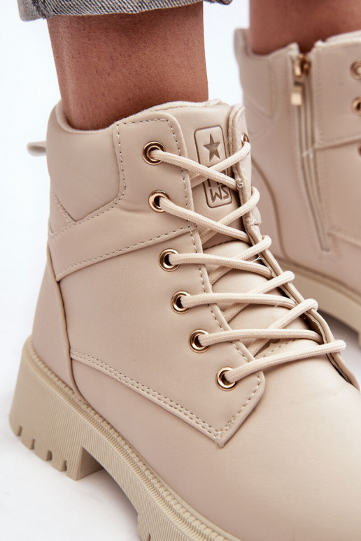 Feminin Schuhe mit Reißverschlüssen sich Zuarm laufen Beige Gremiva