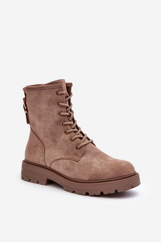 Feminin Arbeitsstiefeletten mit Reißverschlüssen Beige Ninsuni Feminin Arbeitsstiefeletten mit Reißverschlüssen Beige Ninsuni