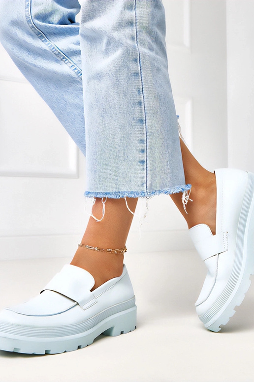 Seraphin Blaue Mokassins aus Kunstleder