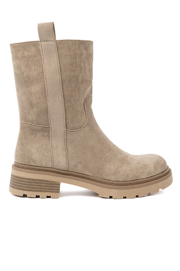Beige Schuhe auf einer dicken Sohle z choleZuką am Knöchel 2
