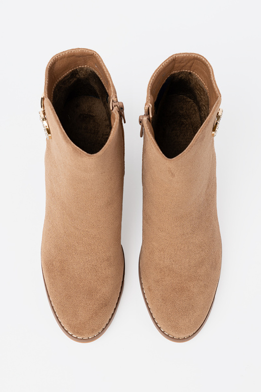 Stilvoll Schuhe Zu odcieniu hellbraunm ze goldenm detalem