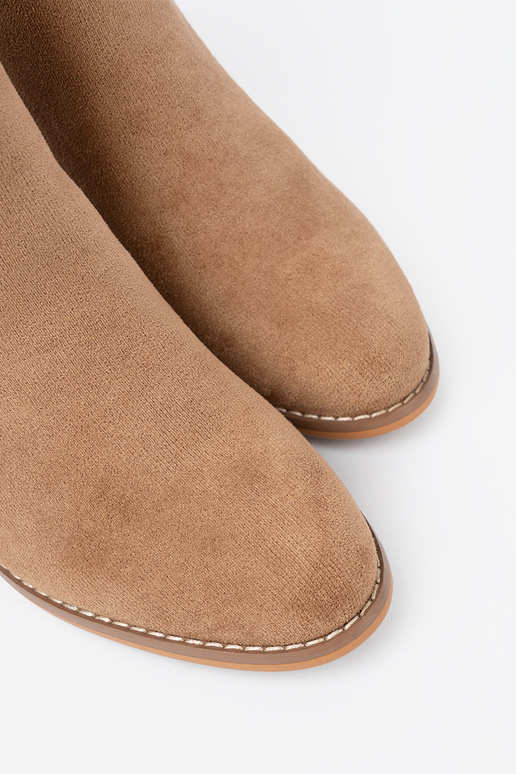 Stilvoll Schuhe Zu odcieniu hellbraunm ze goldenm detalem