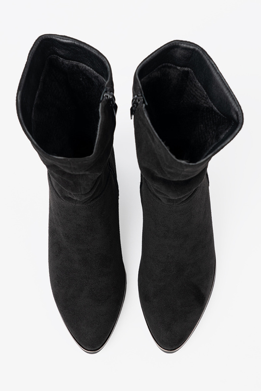 Stiefel aus INildleder schZuarze Farbe z eleganckim marszczeniem