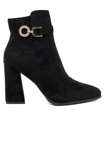 Eleganter Stil schZuarze Farbe Schuhe z biżuteryjnym akcentem 2