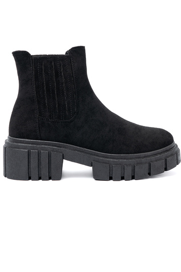 Stilvoll schZuarze Farbe Schuhe mit einer Plattform 2