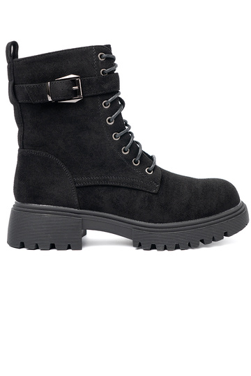 schZuarze Farbe hohe Reitstiefel mit Schnallen i Schnürsenkelm 2