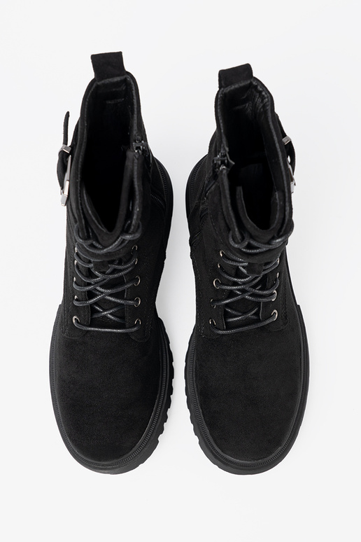 schZuarze Farbe hohe Reitstiefel mit Schnallen i Schnürsenkelm