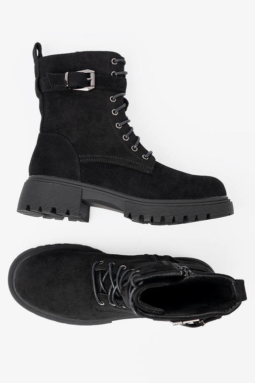 schZuarze Farbe hohe Reitstiefel mit Schnallen i Schnürsenkelm