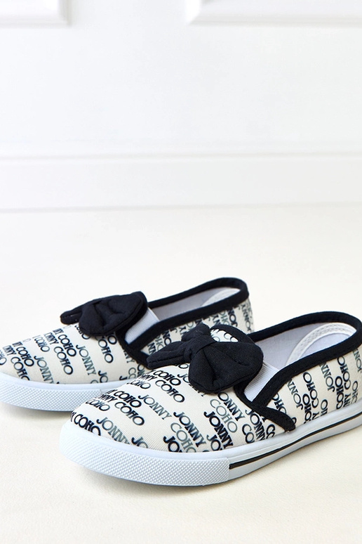 Weiße Kinder-Sneaker mit Schleife Missi