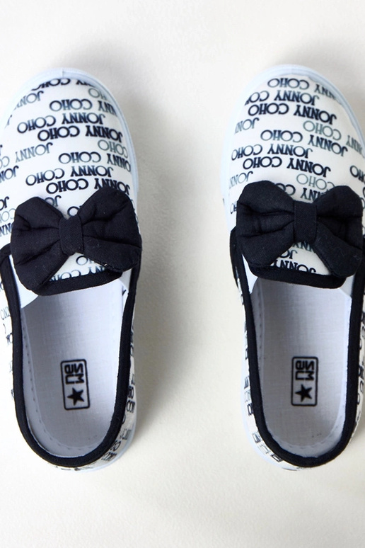 Weiße Kinder-Sneaker mit Schleife Missi