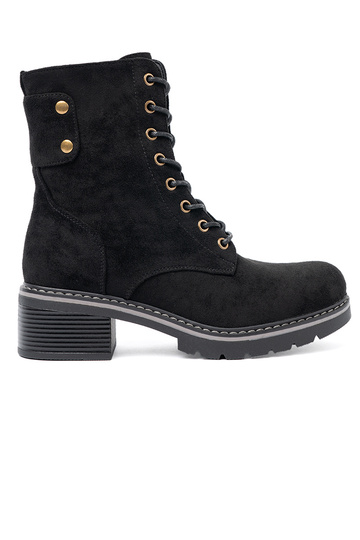 schZuarze Farbe geschnürt hohe Reitstiefel z grubą podeszZuą 2