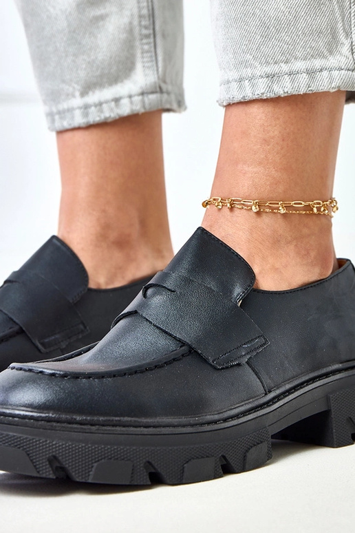 Schwarze matte Damen-Mokassins Kirna