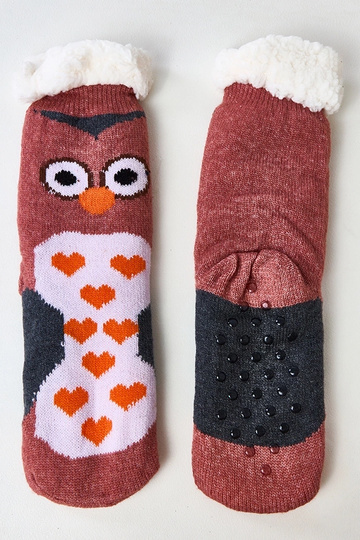 Rosa Socken mit Eule Lotis 2