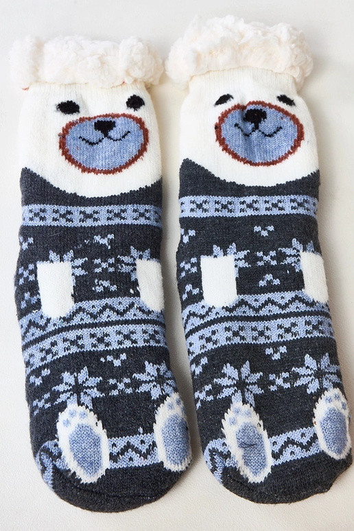 Graphitfarbene Socken mit Fell Lotis