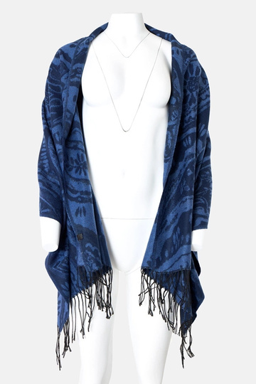 Schwarz-brauner Schal mit...